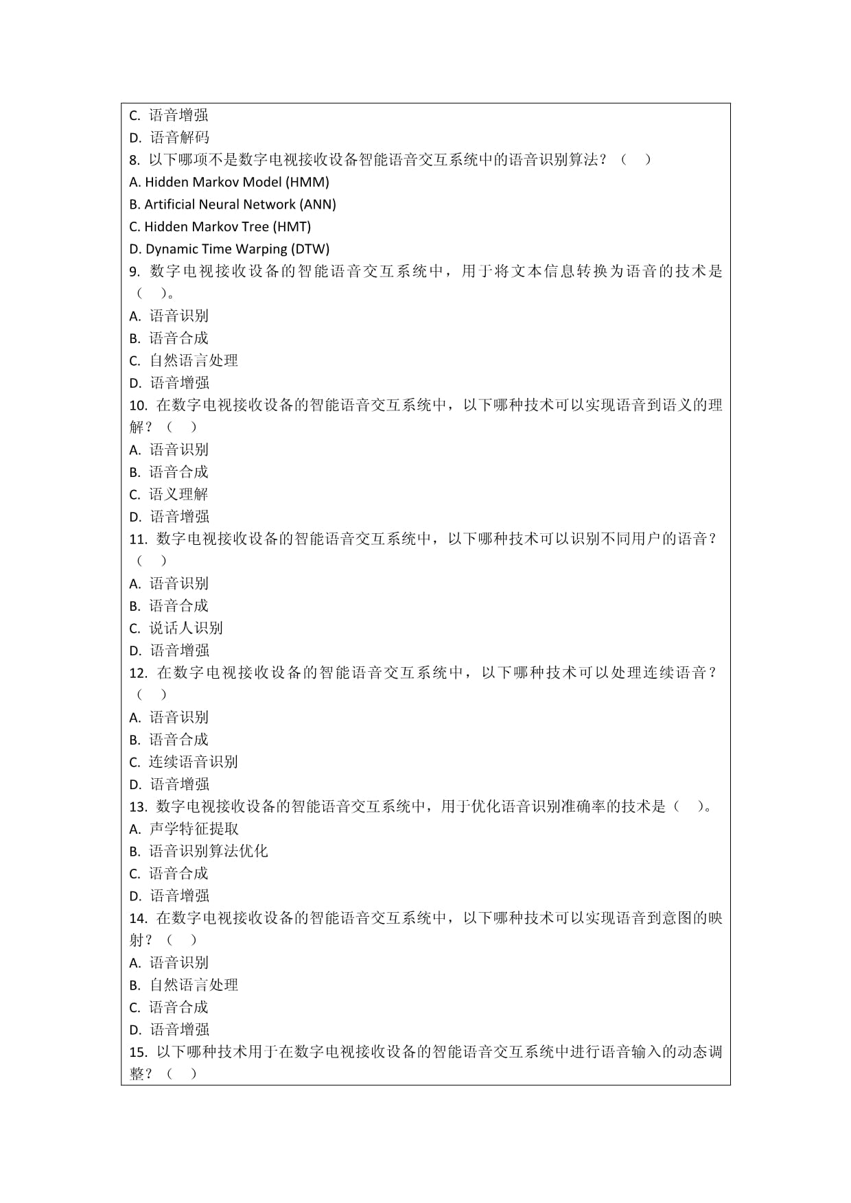 数字电视接收设备智能语音交互系统研发考核试卷
